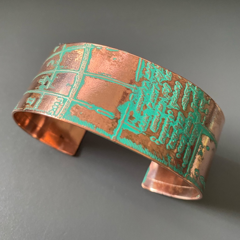 Rustic Copper Cuff Bracelet - Picture 2 of 10